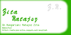 zita matajsz business card